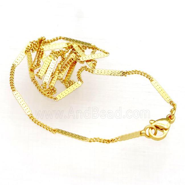 copper necklace chain, unfaded, gold plated