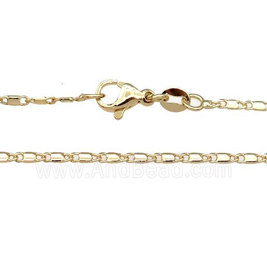 copper necklace chain, unfaded, gold plated