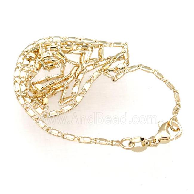 copper necklace chain, unfaded, gold plated