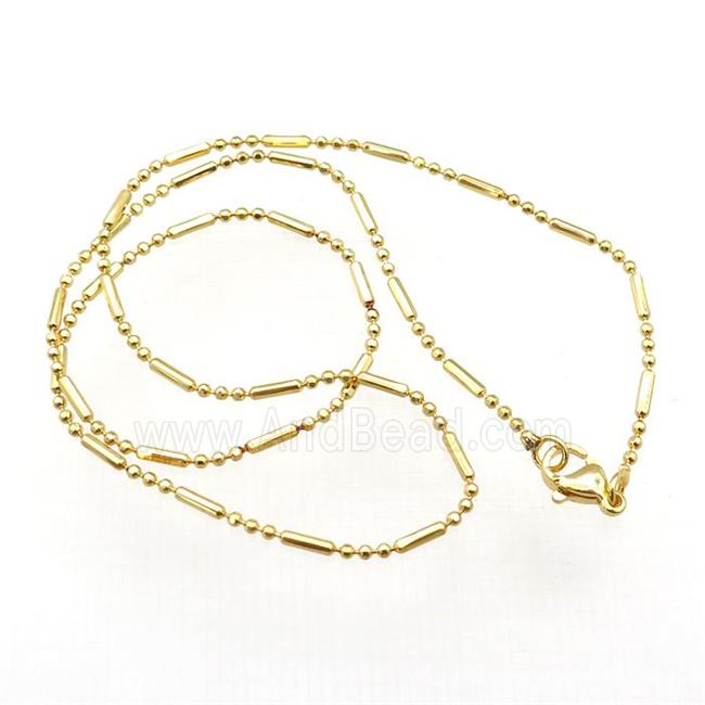 copper necklace ball chain, unfaded, gold plated