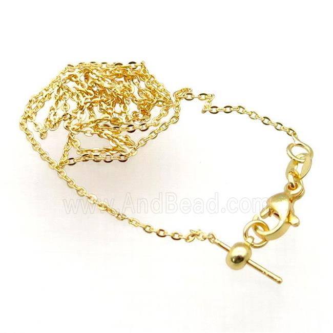 copper necklace chain, unfaded, gold plated