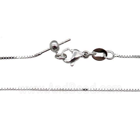 copper necklace box chain, unfaded, platinum plated