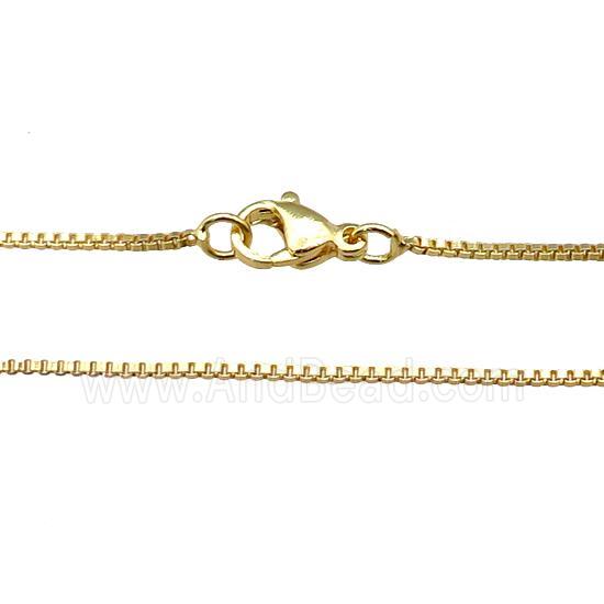 copper necklace box chain, unfaded, gold plated