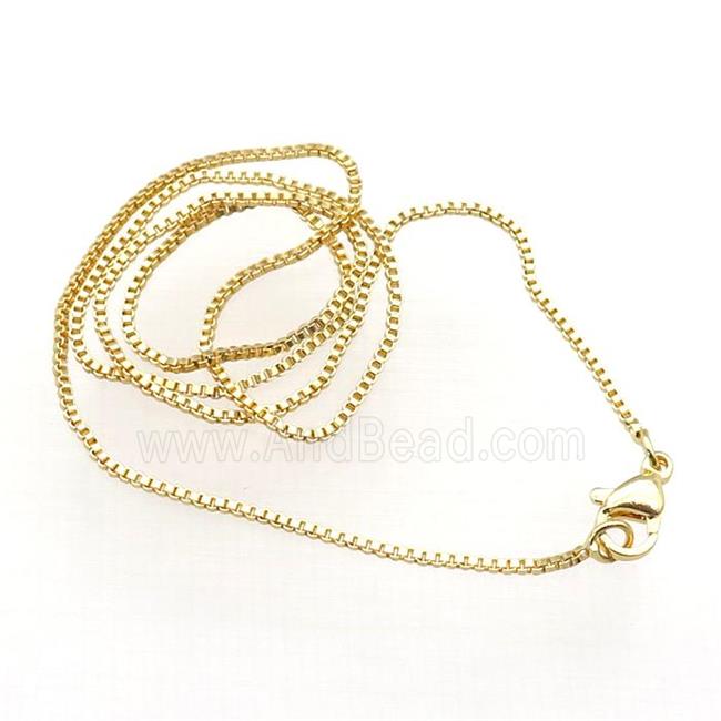 copper necklace box chain, unfaded, gold plated