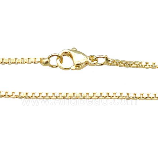 copper necklace box chain, unfaded, gold plated