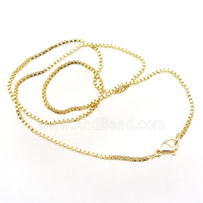copper necklace box chain, unfaded, gold plated