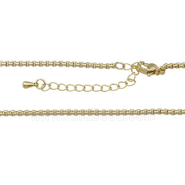 copper box Necklace Chain, unfade, gold plated