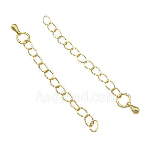 copper Necklace Extender, unfade, gold plated
