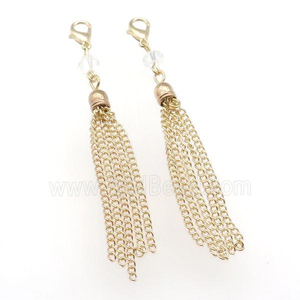 Iron Chain Tassel Pendant, gold plated