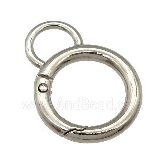 Alloy Carabiner Clasp, platinum plated
