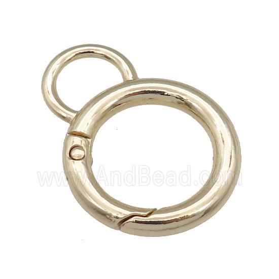 Alloy Carabiner Clasp, circle, gold plated