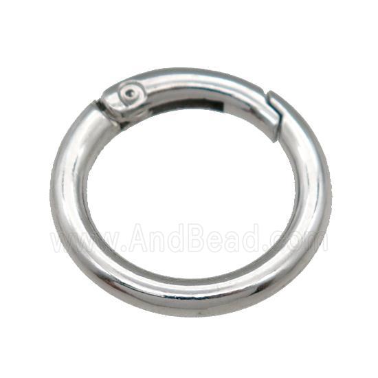 Alloy Carabiner Clasp, platinum plated
