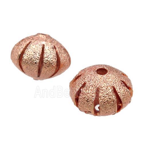 copper pumpkin Corrugated Beads, rose gold