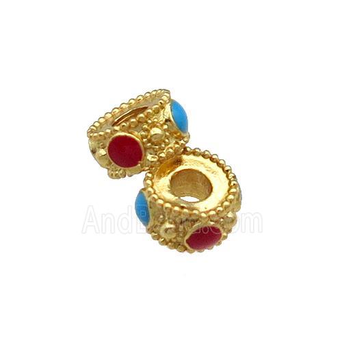 Copper Heishi Spacer Beads Enamel Gold Plated