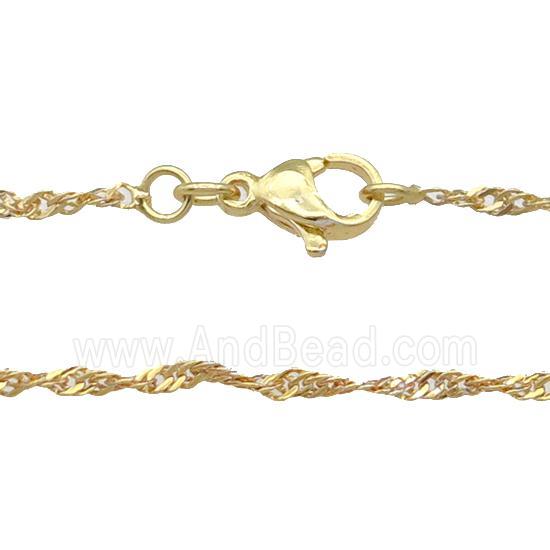 Copper Necklace Chain Unfaded Gold Plated