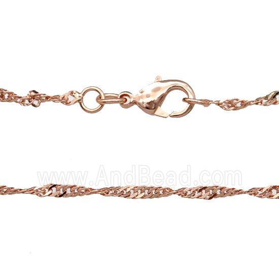 Copper Necklace Chain Unfaded Rose Gold