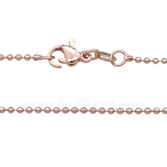 Copper Necklace Ball Chain Unfaded Rose Gold