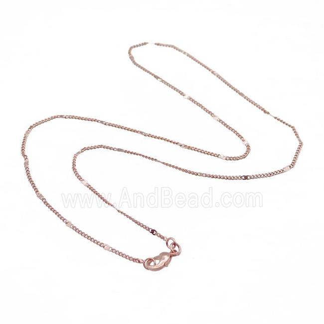 Copper Necklace Curb Chain Unfaded Rose Gold