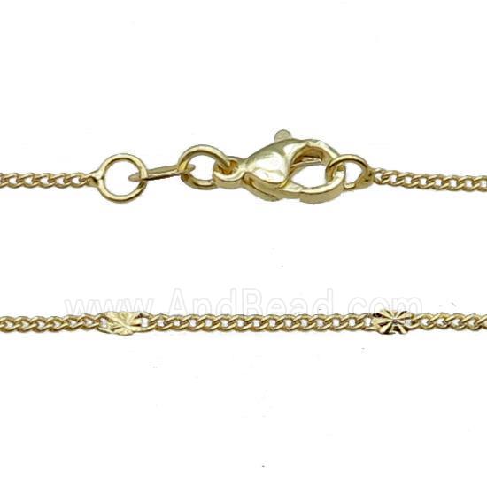 Copper Necklace Curb Chain Unfaded Gold Plated