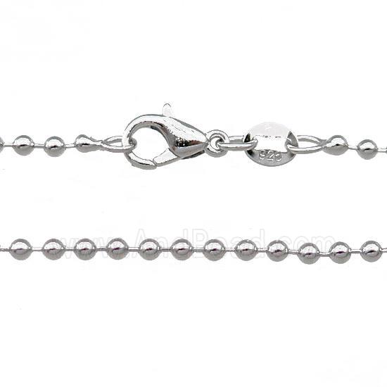 Copper Necklace Ball Chain Unfaded Platinum Plated