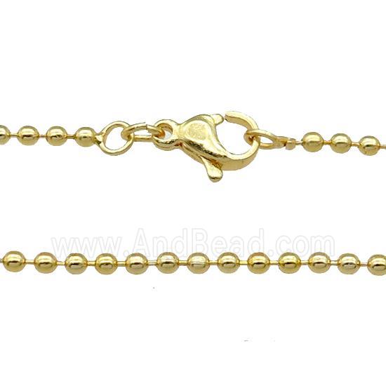 Copper Necklace Ball Chain Unfaded Gold Plated