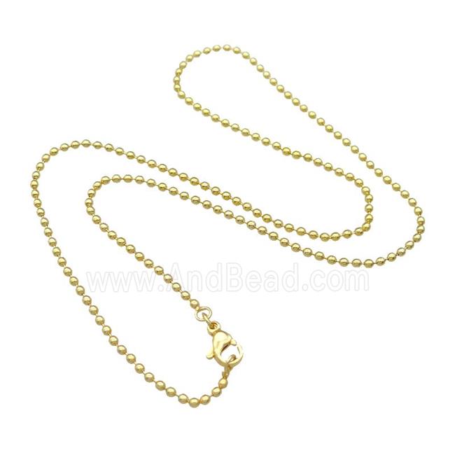 Copper Necklace Ball Chain Unfaded Gold Plated
