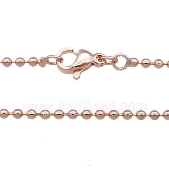 Copper Necklace Ball Chain Unfaded Rose Gold