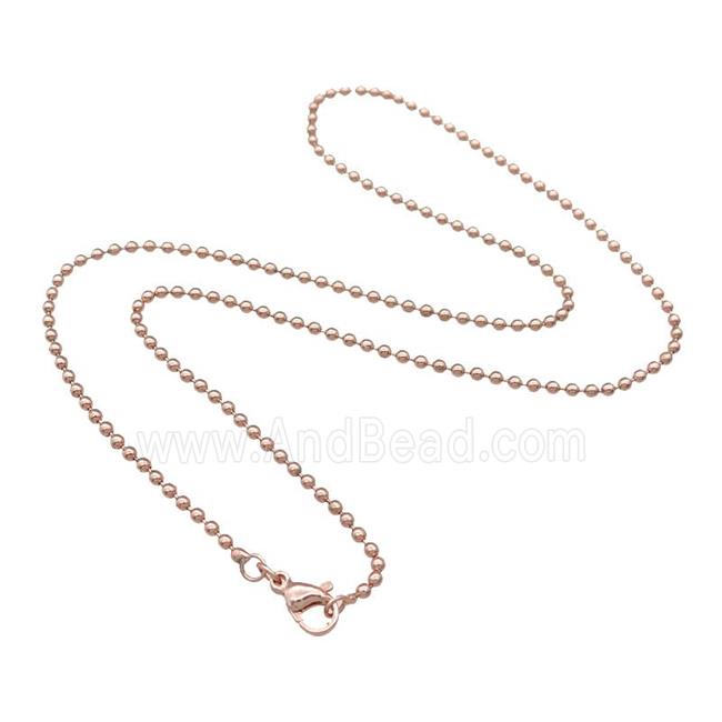 Copper Necklace Ball Chain Unfaded Rose Gold