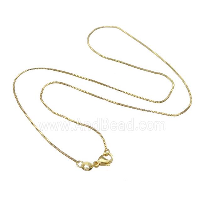 Copper Necklace Box Chain Unfaded Gold Plated