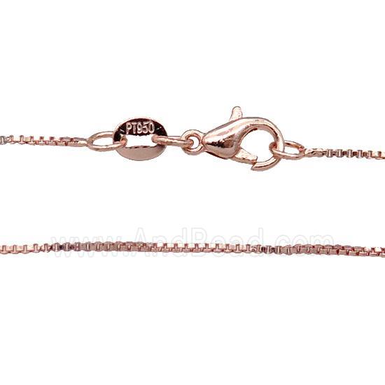 Copper Necklace Box Chain Unfaded Rose Gold