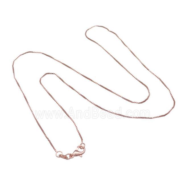Copper Necklace Box Chain Unfaded Rose Gold