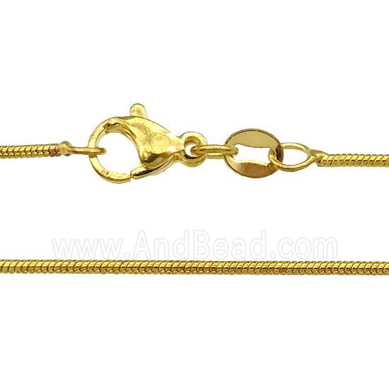Copper Necklace Snake Chain Unfaded Gold Plated