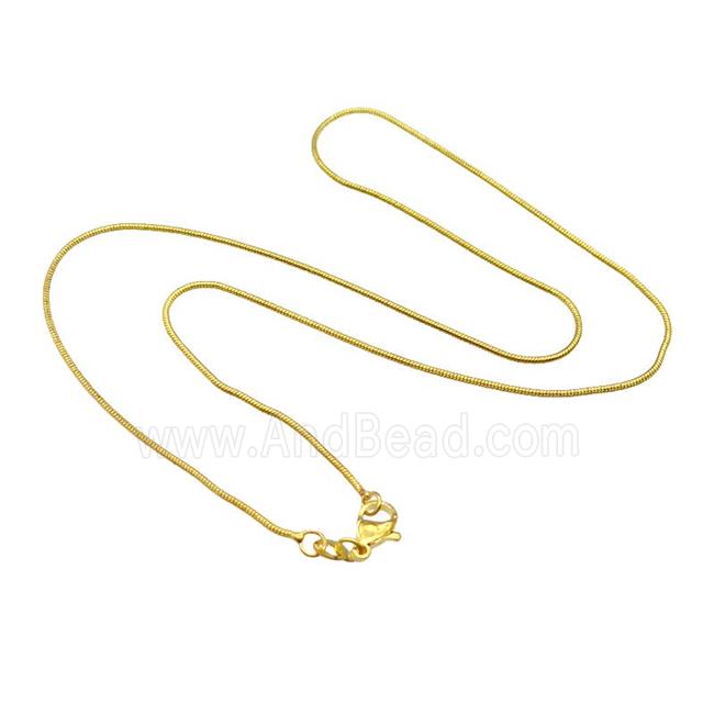Copper Necklace Snake Chain Unfaded Gold Plated