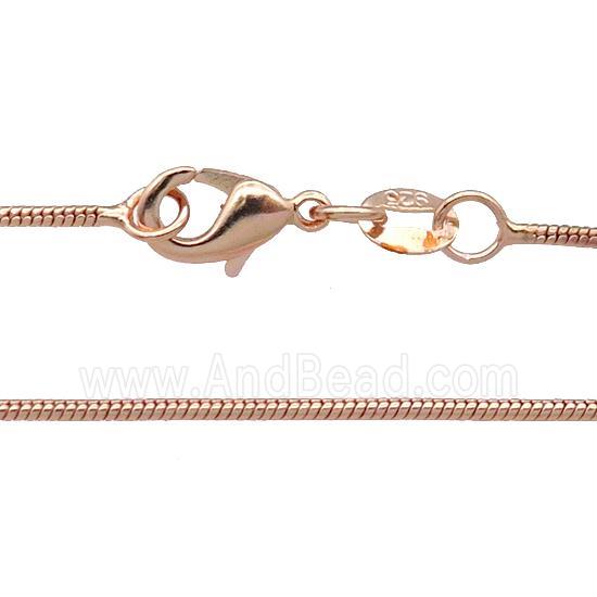 Copper Necklace Snake Chain Unfaded Rose Gold