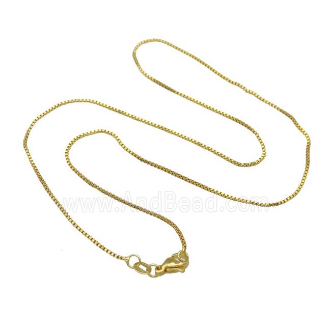 Copper Necklace Box Chain Unfaded Gold Plated