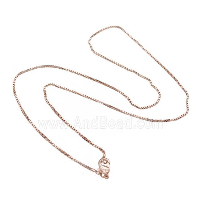 Copper Necklace Box Chain Unfaded Rose Gold