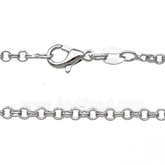 Copper Necklace Chain Unfaded Platinum Plated