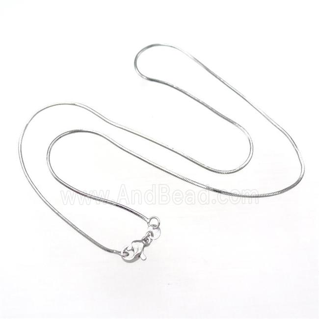 Copper Necklace FlatSnake Chain Unfaded Platinum Plated