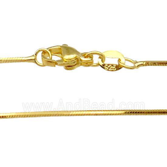 Copper Necklace FlatSnake Chain Unfaded Gold Plated