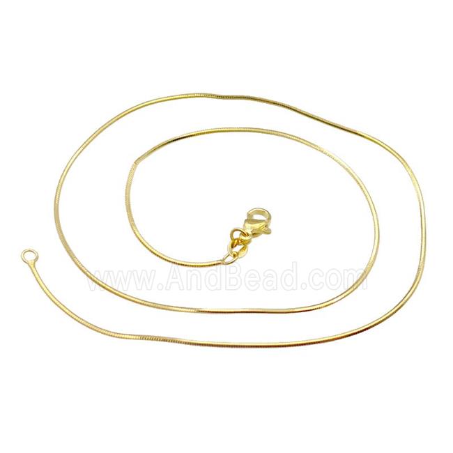 Copper Necklace FlatSnake Chain Unfaded Gold Plated