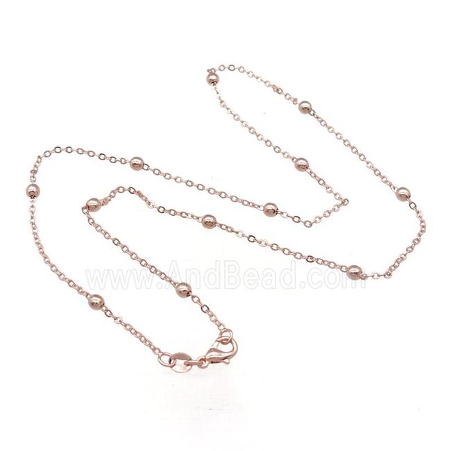 Copper Necklace Satellite Chain Unfaded Rose Gold