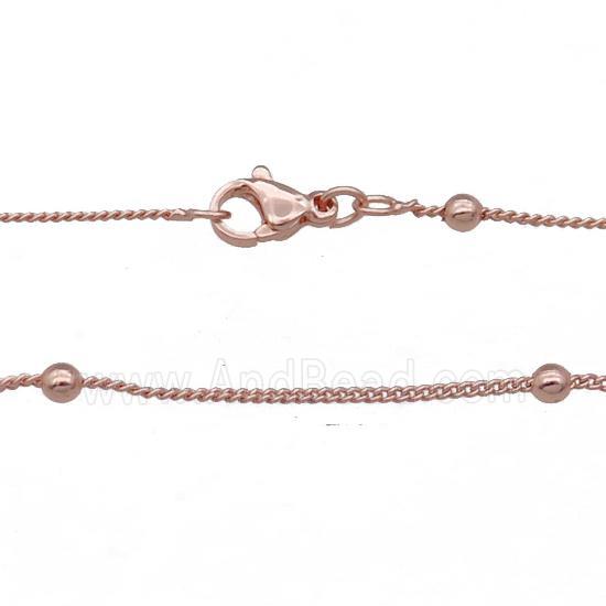 Copper Necklace Satellite Chain Curb Unfaded Rose Gold