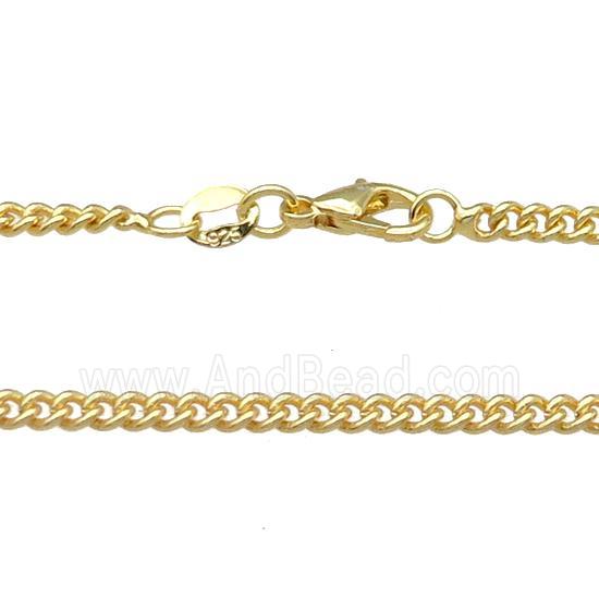 Copper Necklace Curb Chain Unfaded Gold Plated
