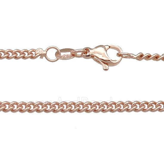 Copper Necklace Curb Chain Unfaded Rose Gold