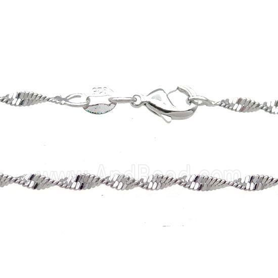 Copper Necklace Chain Unfaded Platinum Plated