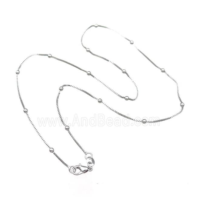 Copper Necklace Satellite BoxChain Unfaded Platinum Plated