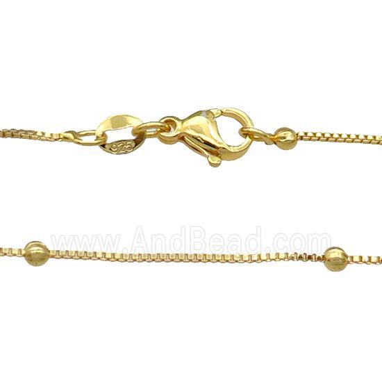 Copper Necklace Box Satellite Chain Unfaded Gold Plated