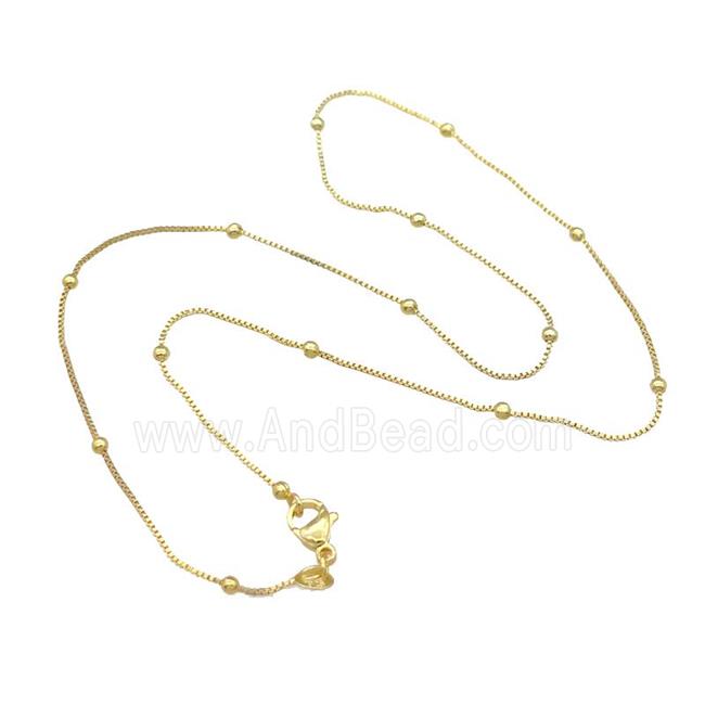 Copper Necklace Box Satellite Chain Unfaded Gold Plated