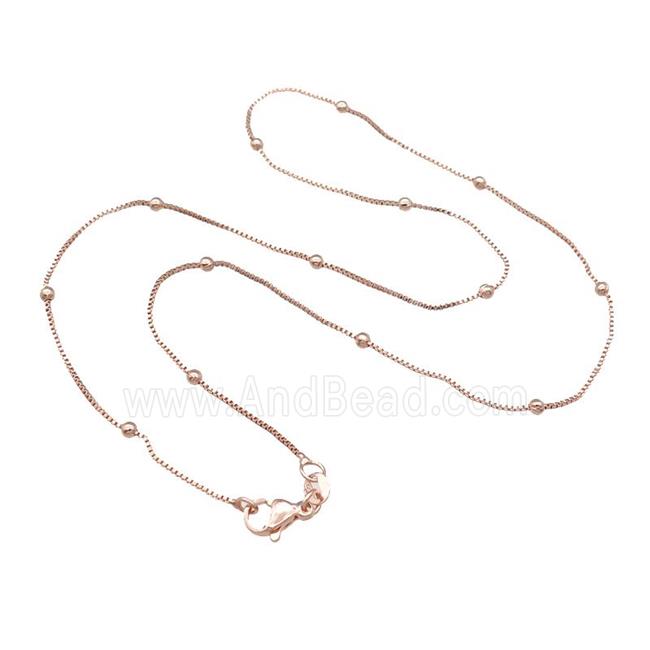 Copper Necklace Box Satellite Chain Unfaded Rose Gold