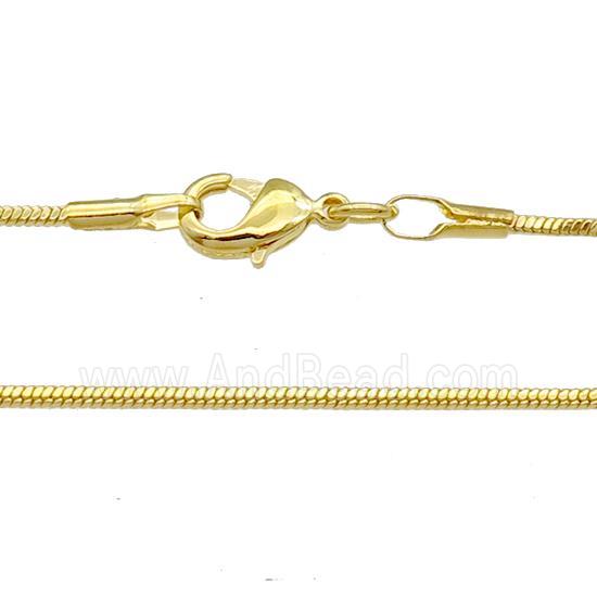 Copper Necklace Snake Chain Unfaded Gold Plated